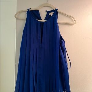 J. Crew Blue Pleated Blouse